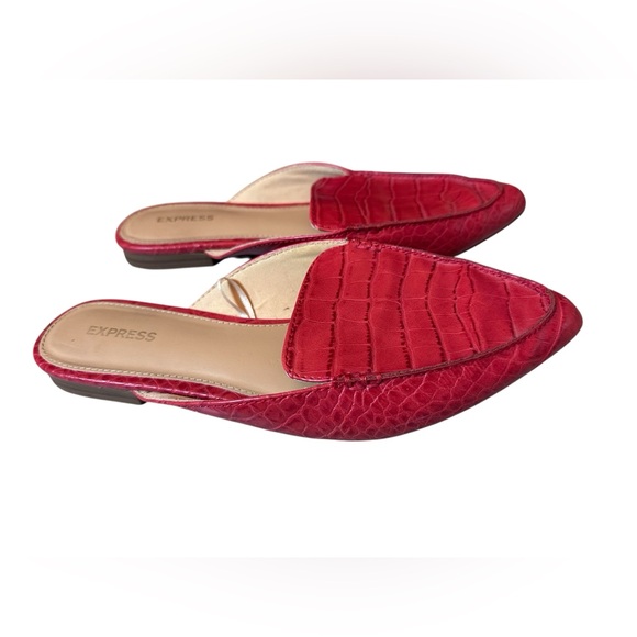 Express Red‎ Croc-Embossed Mules Slip On Shoes 7.5 - Picture 3 of 6